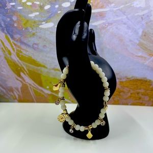 Vintage Y2K Beaded Gold Charm Bracelet